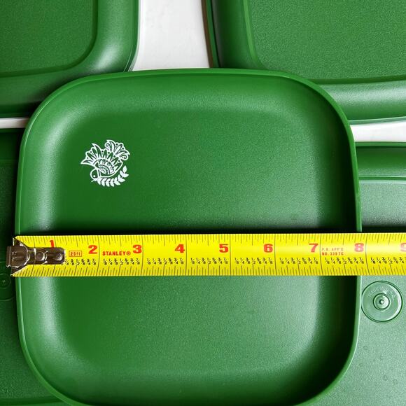 Vintage Tupperware Green Dove Mug Coaster Plates Set Holiday RARE 11pc Set - Picture 10 of 10